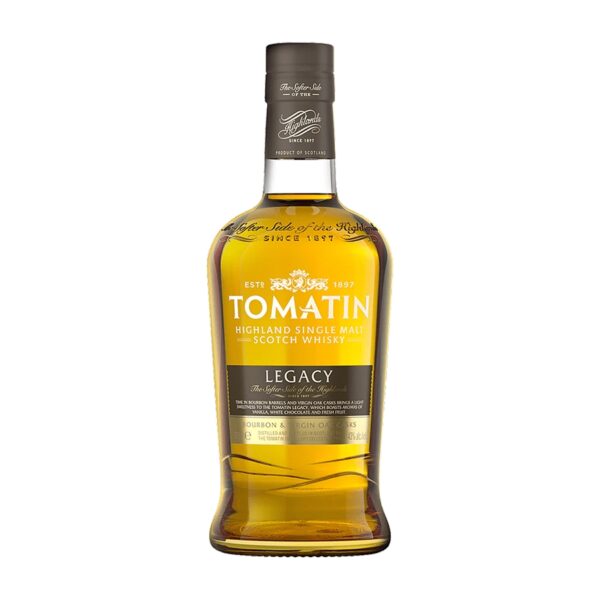 Botella de whisky escocès Tomatin Legacy sobre fons blanc - Barcelona Wines Online