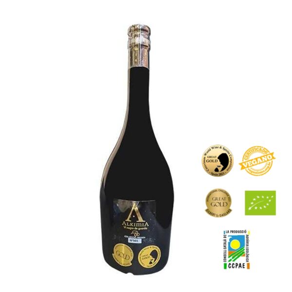 Botella de vino tinto Alkimia Negre, vino tinto catalán de calidad disponible en Barcelona Wines Online
