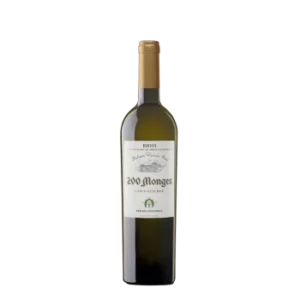 Botella de 200 Monges Blanco Reserva, vino blanco con crianza de Rioja, disponible en Barcelona Wines Online