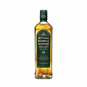 Botella de whisky irlandés Bushmills 10 Años Single Malt