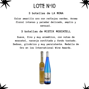 Lote Dulces Tentaciones con vino La Mona y Mistik Moscatell