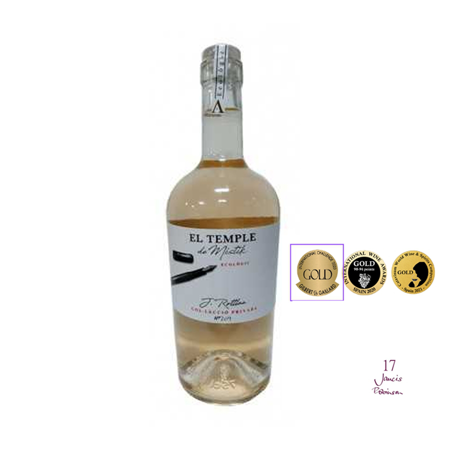 Botella de vino blanco Temple Blanc